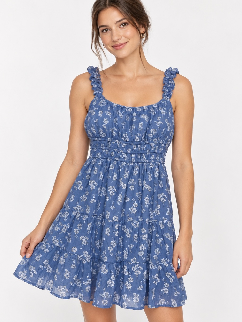 NWT Altar’d State Blue Floral Mini Dress - XL